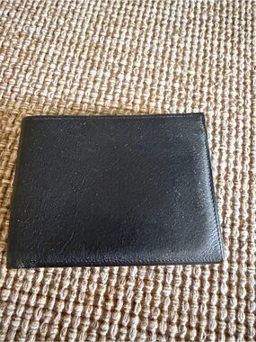 Monaco  vintage Napa calf leather men’s bifold wallet black